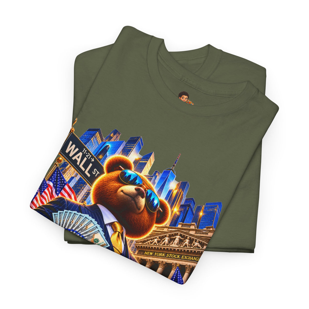 NikoBear Wall Street Hustle Graphic TeeUnisex Heavy Cotton Tee