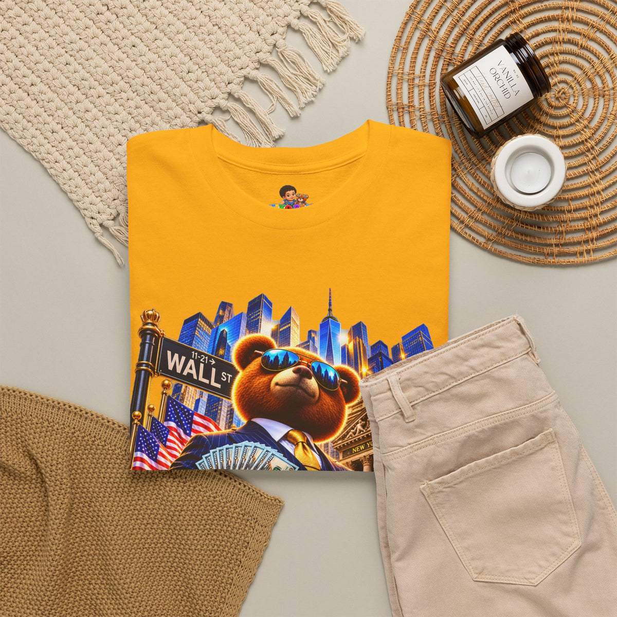 NikoBear Wall Street Hustle Graphic TeeUnisex Heavy Cotton Tee