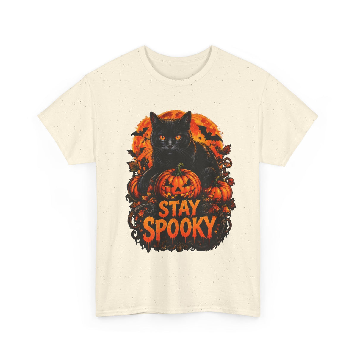 Stay Spooky Black Cat T-Shirt — Jack-O'-Lantern Halloween Tee
