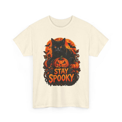 Stay Spooky Black Cat T-Shirt — Jack-O'-Lantern Halloween Tee