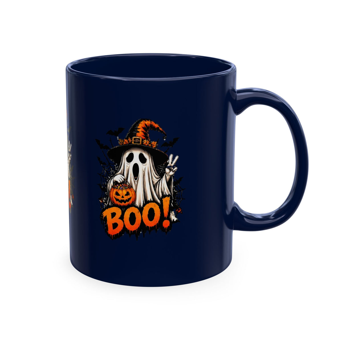 BOO Ghost Ceramic Mug — 11 oz Halloween Coffee Cup
