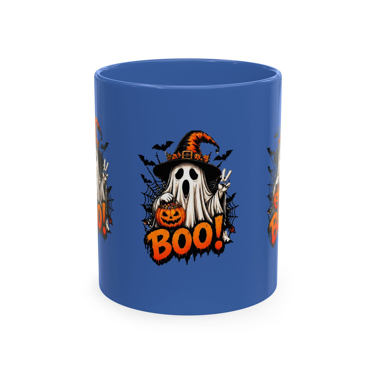 BOO Ghost Ceramic Mug — 11 oz Halloween Coffee Cup