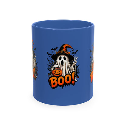 BOO Ghost Ceramic Mug — 11 oz Halloween Coffee Cup