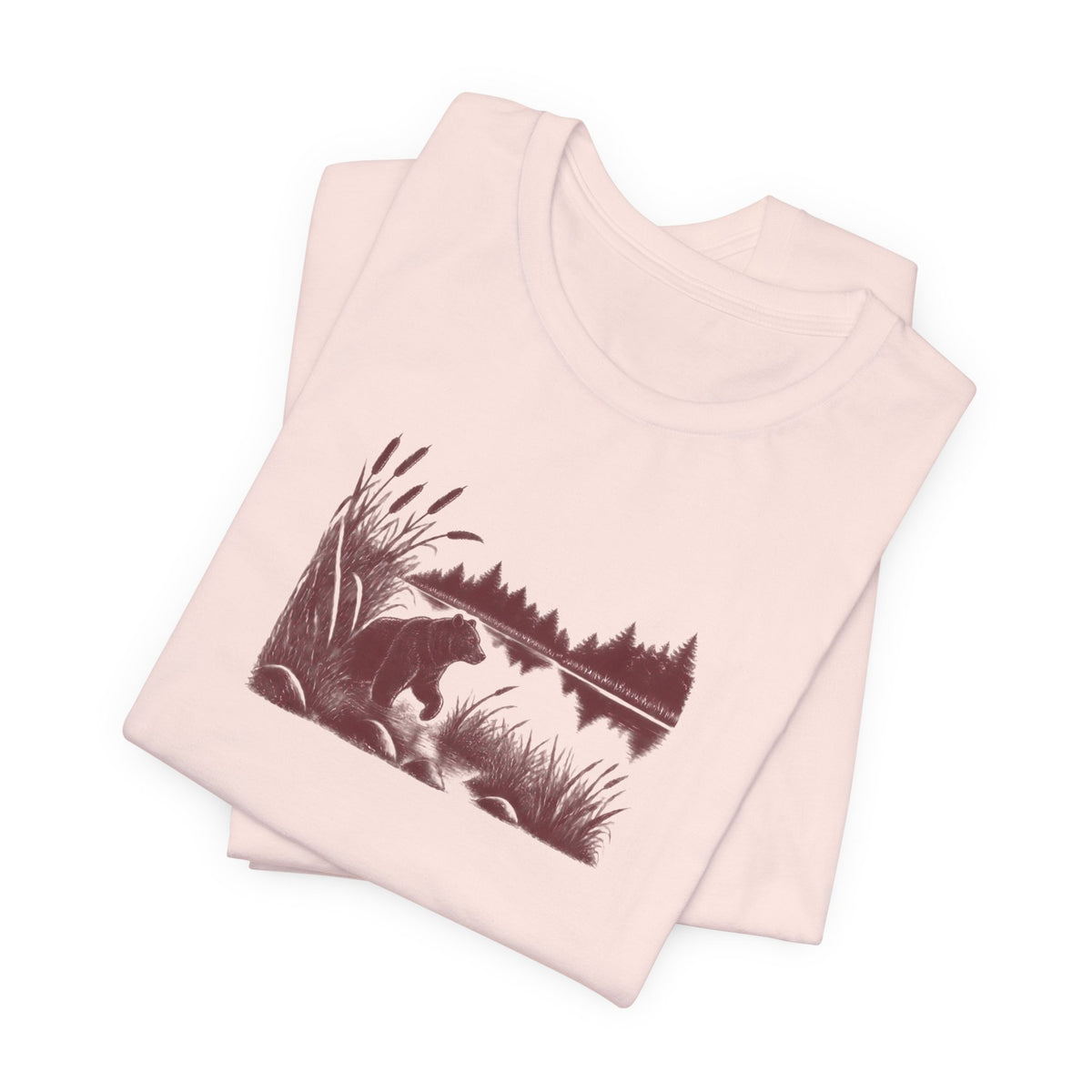 Bear Lakeside Night T-Shirt — Nature & Wildlife Graphic Tee